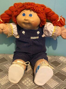 Vintage Cabbage Patch Kids Doll Red Pigtails Blue Eyes 1980s